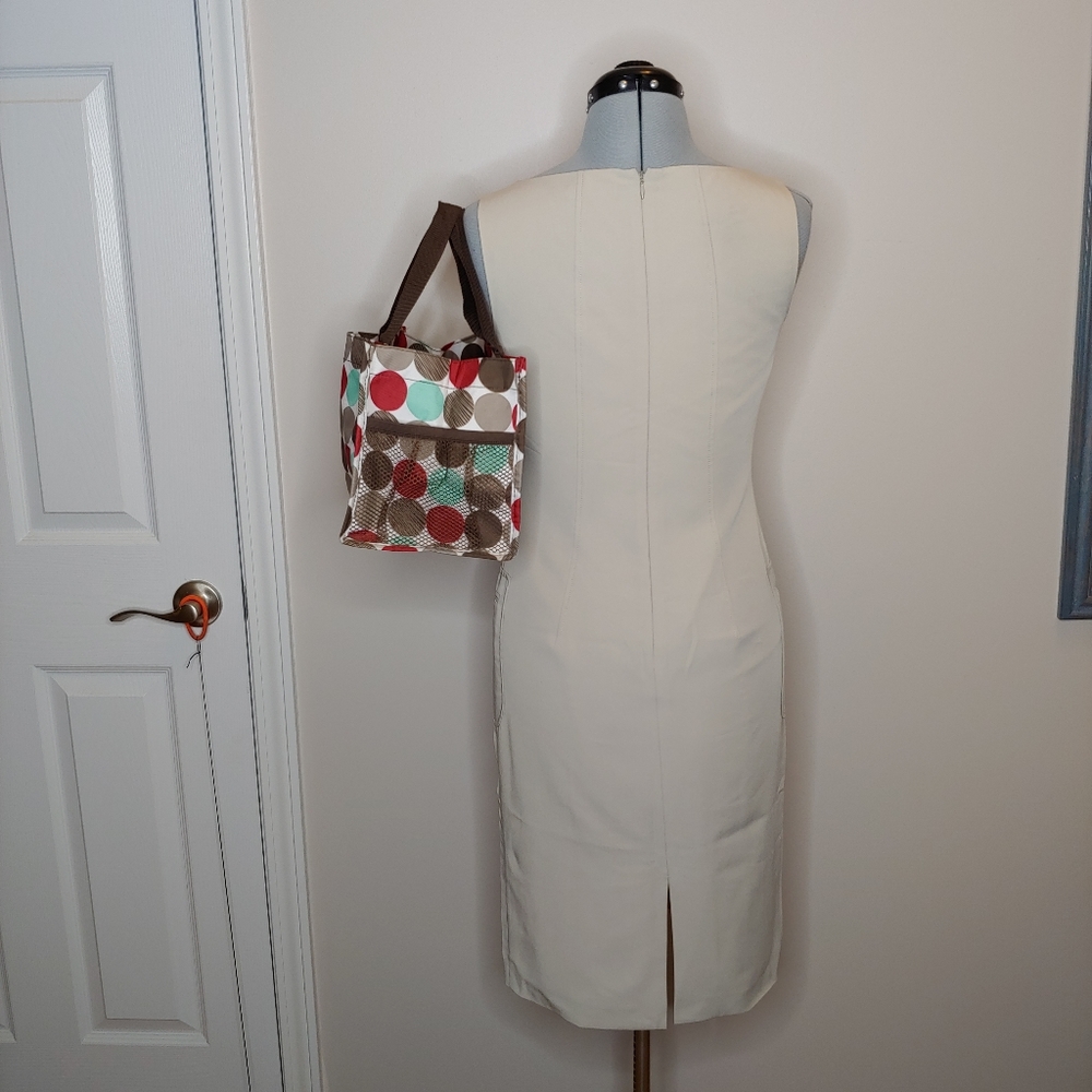 Thirty One Rectangular Spotted Open Tote Euc - image 3